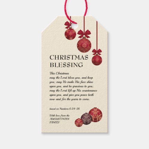 MAY THE LORD BLESS YOU Christmas Gift Tags