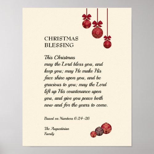 MAY THE LORD BLESS YOU Christmas Poster