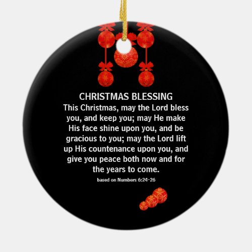 MAY THE LORD BLESS YOU Numbers 6 Christmas Ceramic Ornament