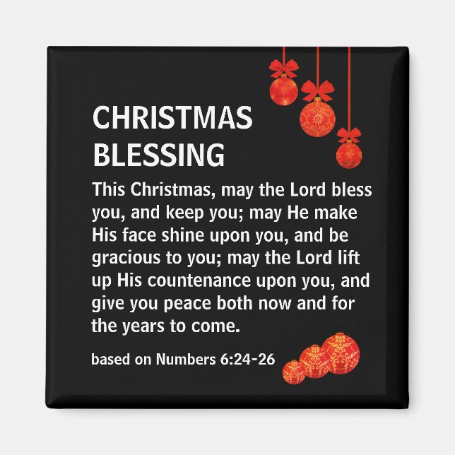 MAY THE LORD BLESS YOU Numbers 6 Christmas Magnet (Front)