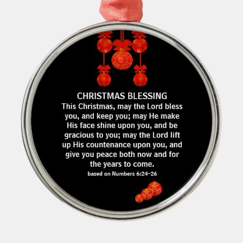 MAY THE LORD BLESS YOU Numbers 6 Christmas Metal Ornament