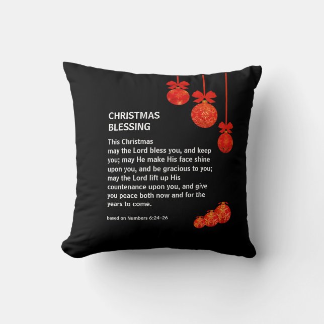 MAY THE LORD BLESS YOU Numbers 6 Christmas Throw Pillow (Front)