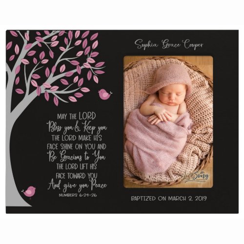 May the Lord Pink Leaves Blessing Picture Frame