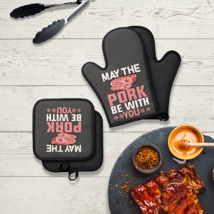 May The Pork Be With You Oven Mitt & Pot Holder Set