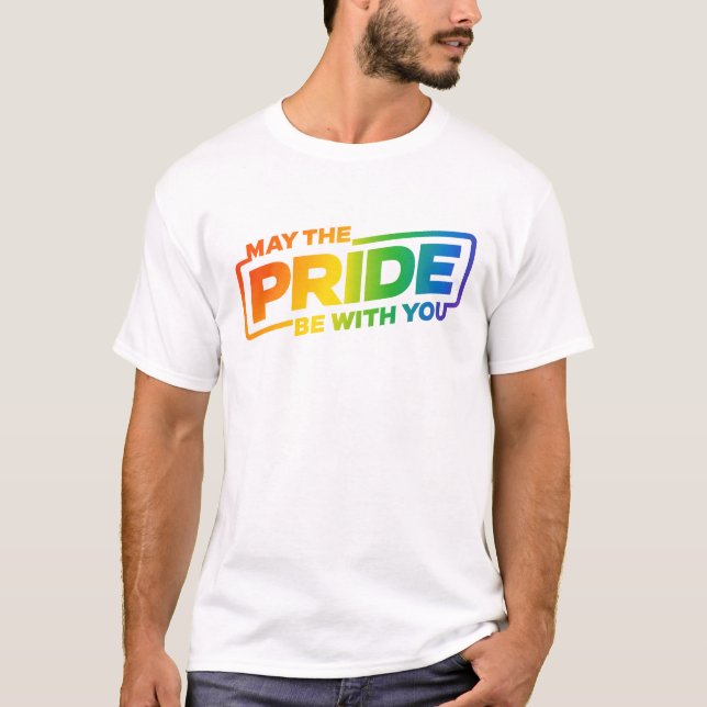 "May the pride be with you" lgbt logo t shirt tee  (Front)