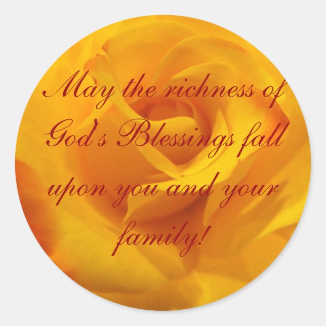 May the richness of God's Blessings Classic Round Sticker (Front)