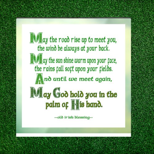 May the Road Rise To Meet You Green Letters Window Cling