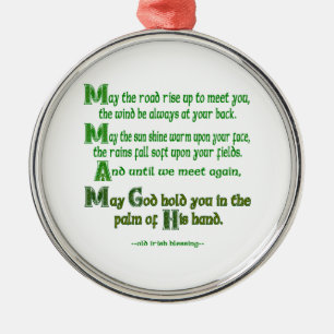 May the Road Rise to Meet You Irish Blessing Metal Ornament