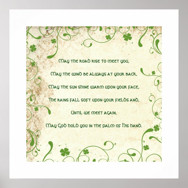 May the road rise to meet you Irish Blessing Poster Zazzle