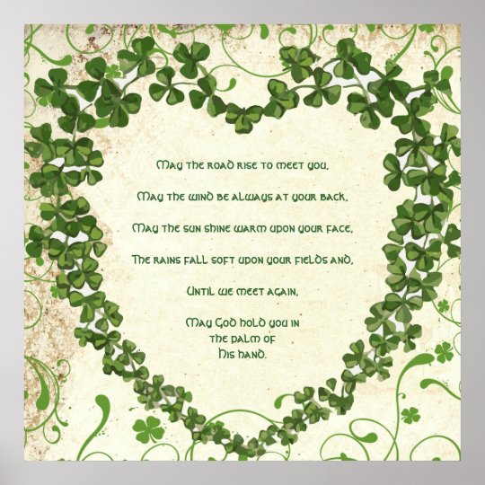 May the road rise to meet you Irish Blessing Poster | Zazzle.com