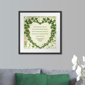 May the road rise to meet you Irish Blessing Poster