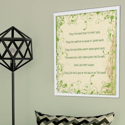 May the road rise to meet you Irish Blessing Poster