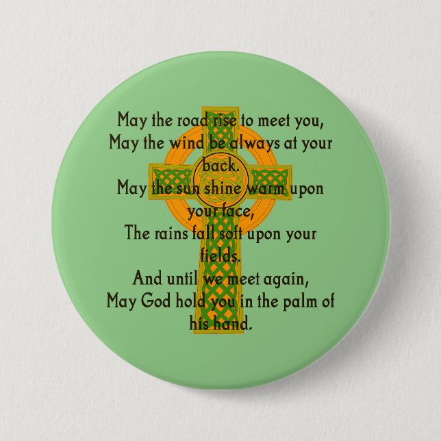 May The Road Rise To Meet You - Irish Quote  Button (Front)