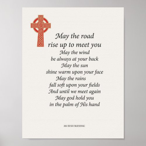 May the Road Rise up _ An Irish Blessing Poster