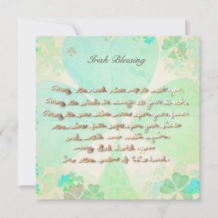 "May the road rise up..." Hand-written w/Shamrocks Card