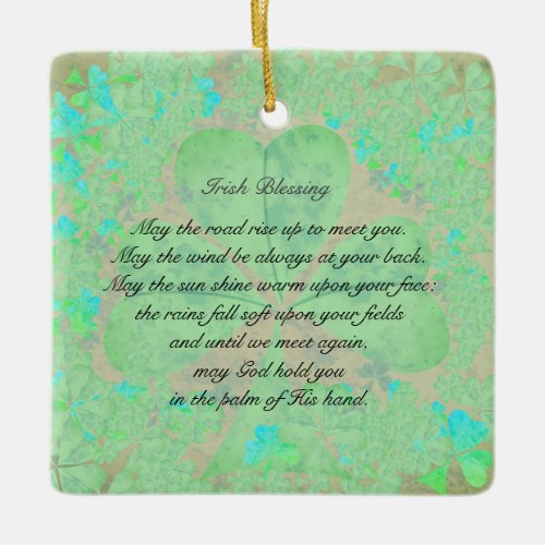 May the road rise up Irish Blessing Ornament
