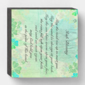 "May the road rise up..." Irish Blessing Shamrocks Wooden Box Sign (Front Vertical)