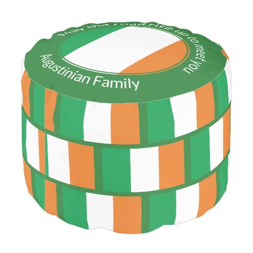 MAY THE ROAD RISE UP Personalized IRISH FLAG Photo Pouf