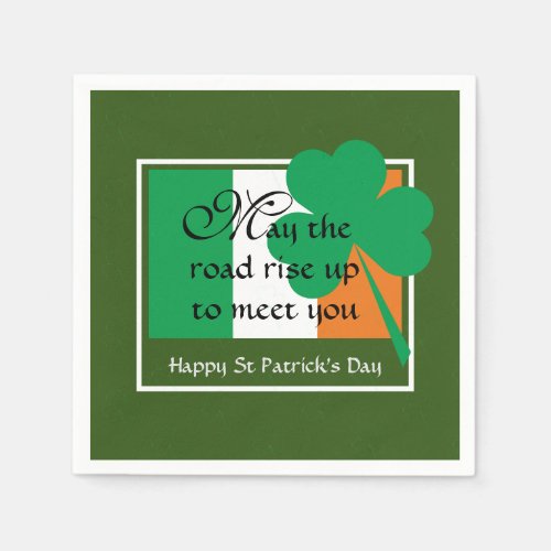 MAY THE ROAD RISE UP  St Patricks Day Napkins