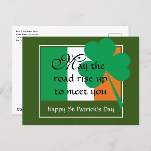 MAY THE ROAD RISE UP  St Patricks Day Postcard