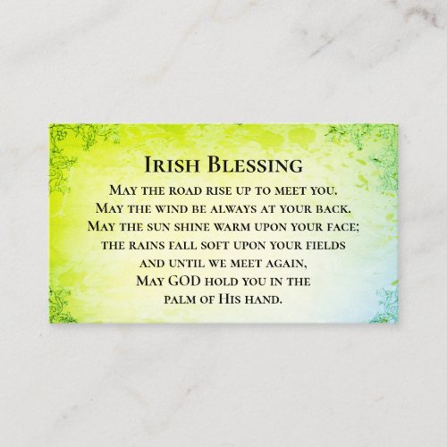 May the Road Rise Up to Meet You Irish Blessing Business Card