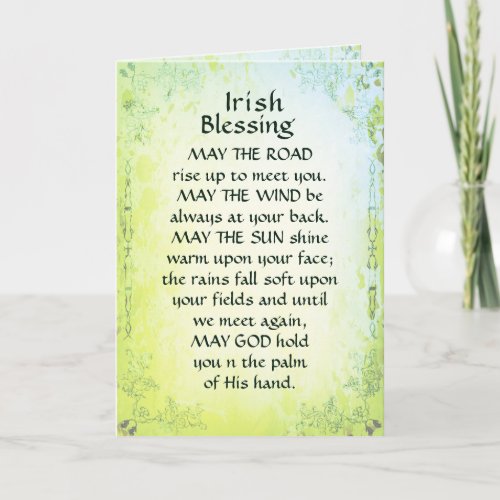 May the Road Rise Up to Meet You Irish Blessing Card