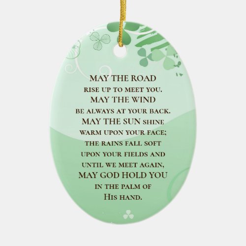 May the Road Rise Up to Meet You Irish Blessing Ceramic Ornament