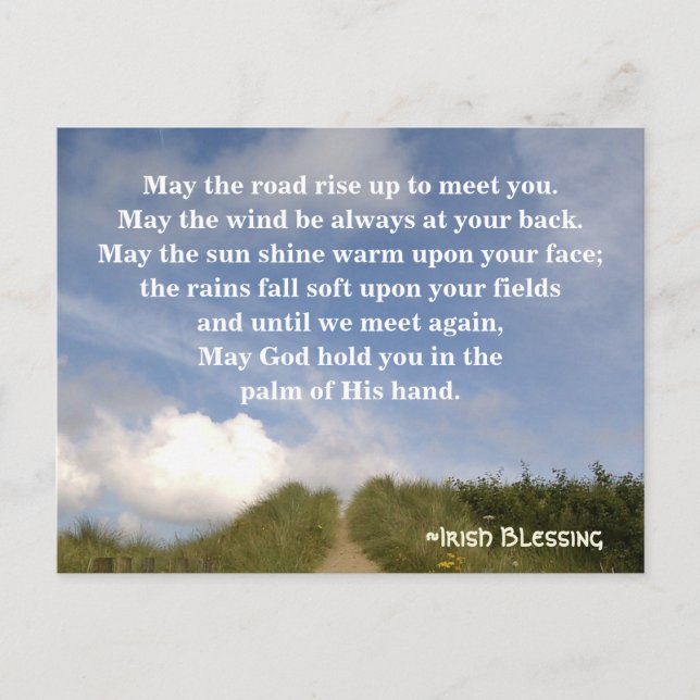 May the Road Rise up to meet you, Irish Blessing Postcard (Front)