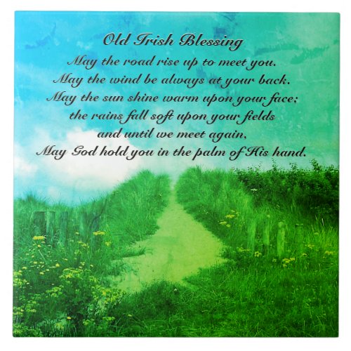 May the Road Rise up to Meet You Irish Blessing Tile