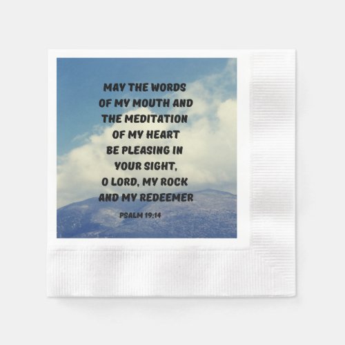 May The Words Of My Mouth Psalm 1914 Bible Verse Napkins