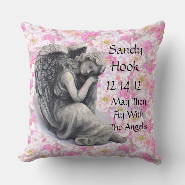May They Fly With The Angels Throw Pillow (Front)