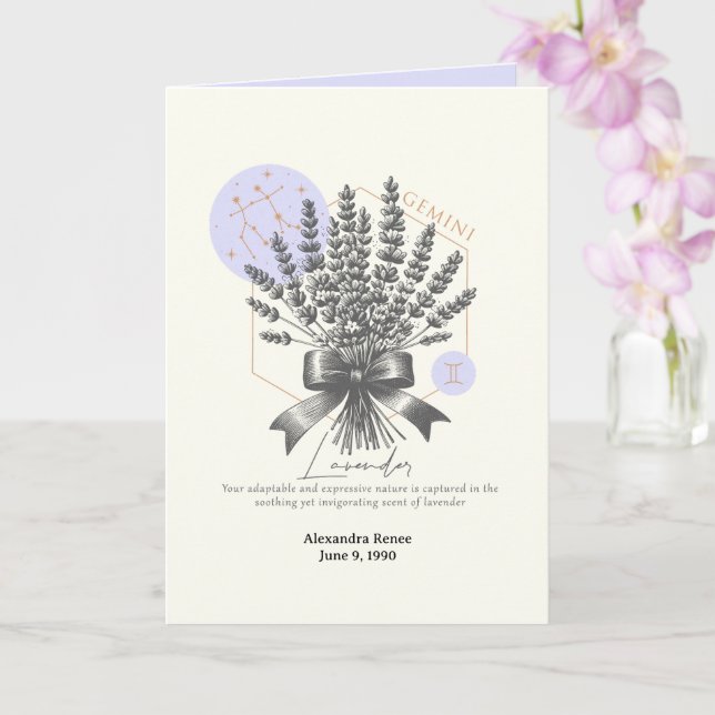 May to June Birth Flower Custom Birthday Card (Orchid)