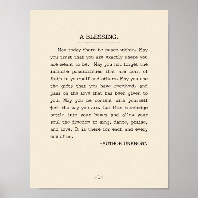 May today there be peace within poster (Front)