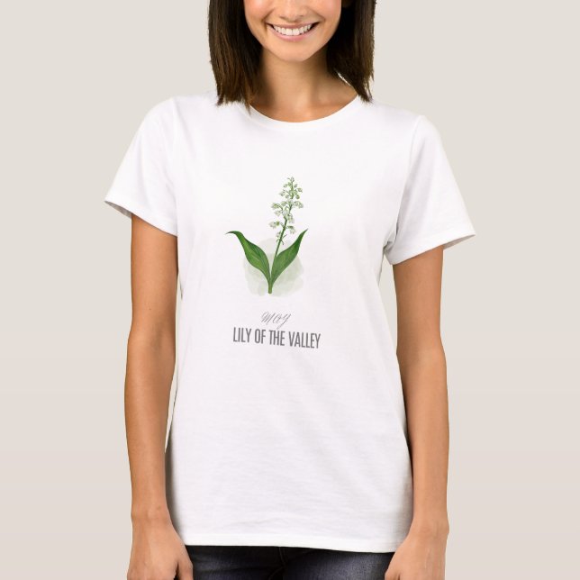 May Violet Birth Flower  T-Shirt Watercolor (Front)