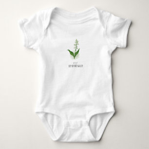 May Violet Birth Flower  T-Shirt Watercolor Baby Bodysuit