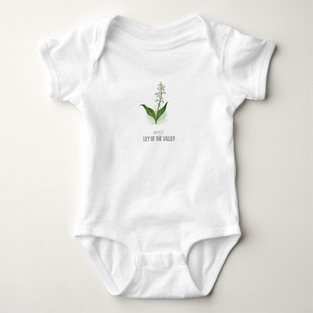 May Violet Birth Flower  T-Shirt Watercolor Baby Bodysuit (Front)
