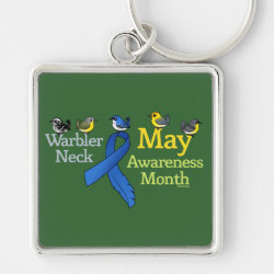 May Warbler Neck Awareness Month Premium Square Keychain
