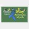 May Warbler Neck Awareness Month Rectangular Sticker