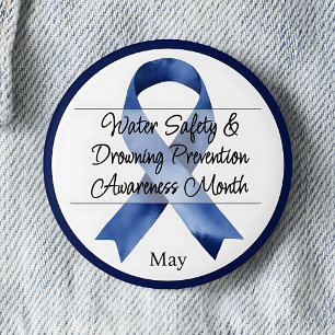 May Water Safety & Drowning Prevention Awareness Button
