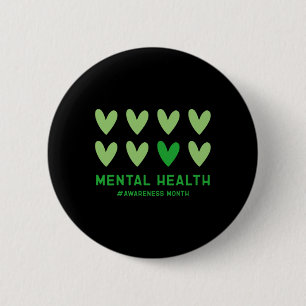 May We Wear Green Mental Health Awareness Month  Button