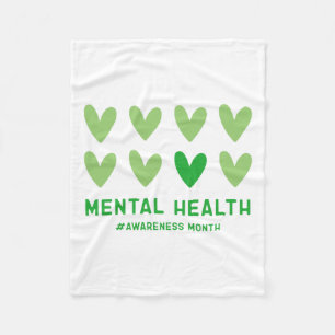May We Wear Green Mental Health Awareness Month Fleece Blanket