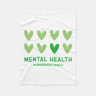 May We Wear Green Mental Health Awareness Month Fleece Blanket