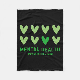 May We Wear Green Mental Health Awareness Month  Fleece Blanket