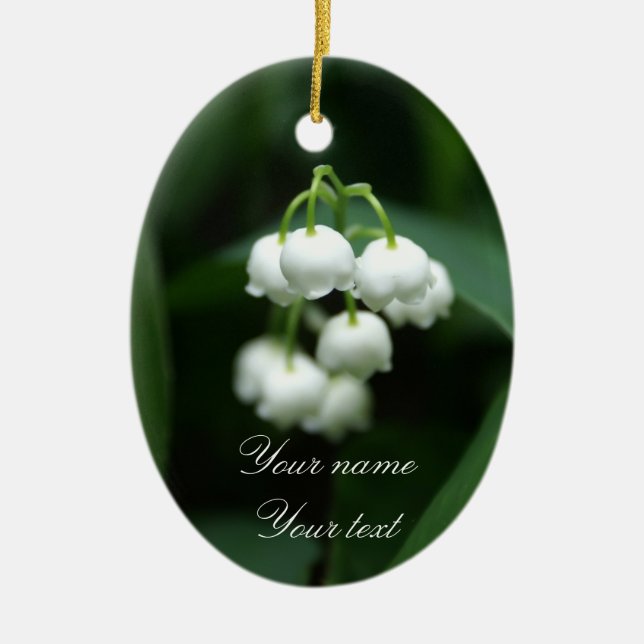 May white lilies ceramic ornament (Front)