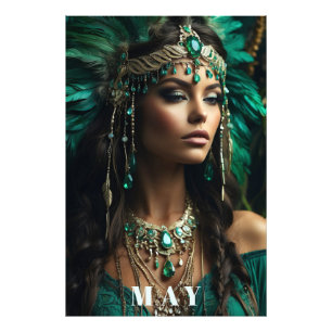 *~ MAY Woman BIRTHDAY EMERALDS Boho AP53 Photo Print