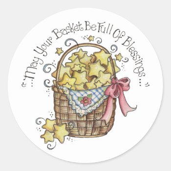 May Your Basket Be Full Of Blessings Sticker by VariedTreasure at Zazzle