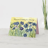 May Your Birthday Be a Blessing Religious Flowers