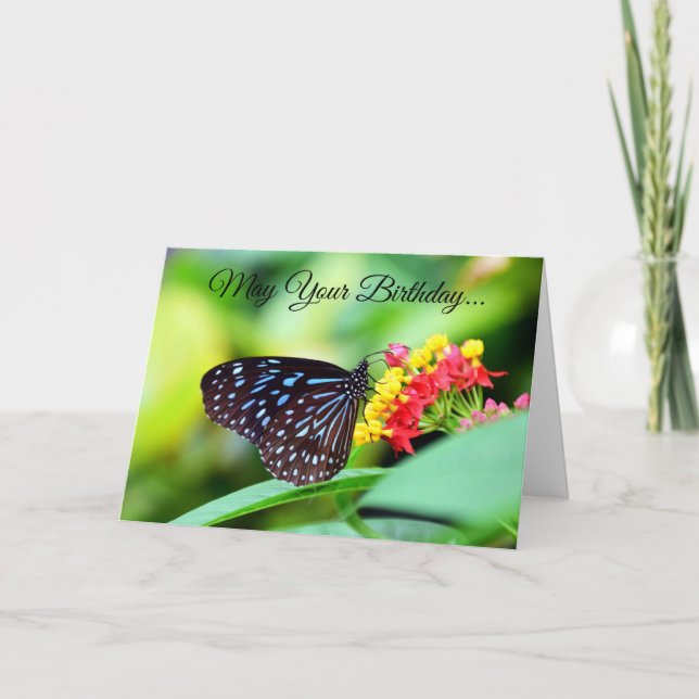 May Your Birthday Butterfly Card (Front)