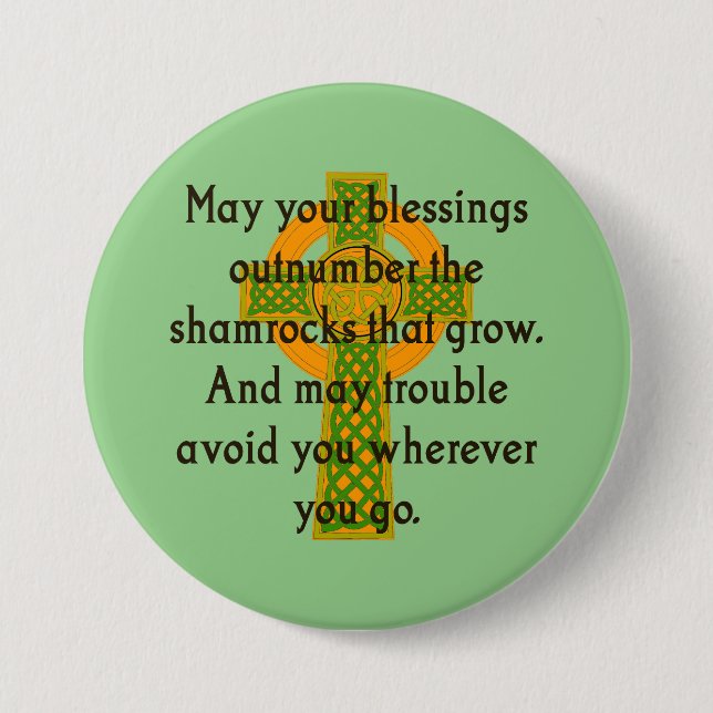 May Your Blessings Outnumber - Irish Quote  Button (Front)