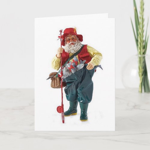 MAY YOUR CATCH BE LARGECHRISTMAS HAPPY FISHERMAN HOLIDAY CARD